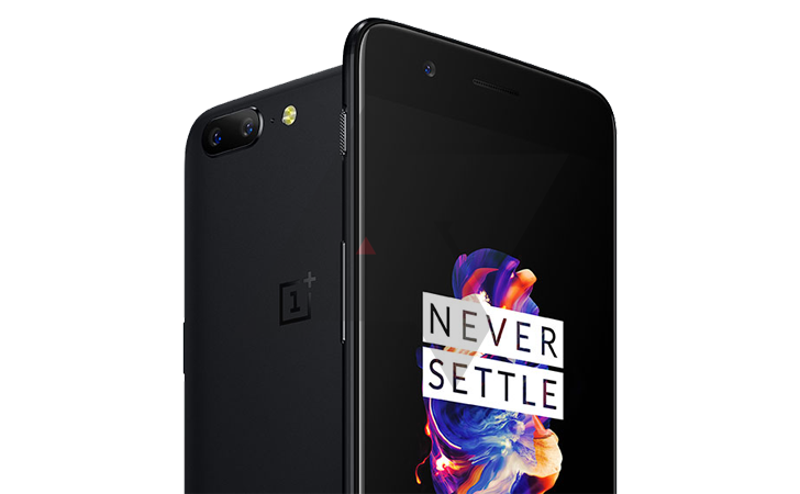 Foto real do OnePlus 5 na cor preto fosco