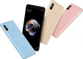 Redmi Note 5 nas cores azul, dourado e rosa