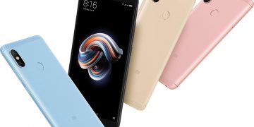 Redmi Note 5 nas cores azul, dourado e rosa