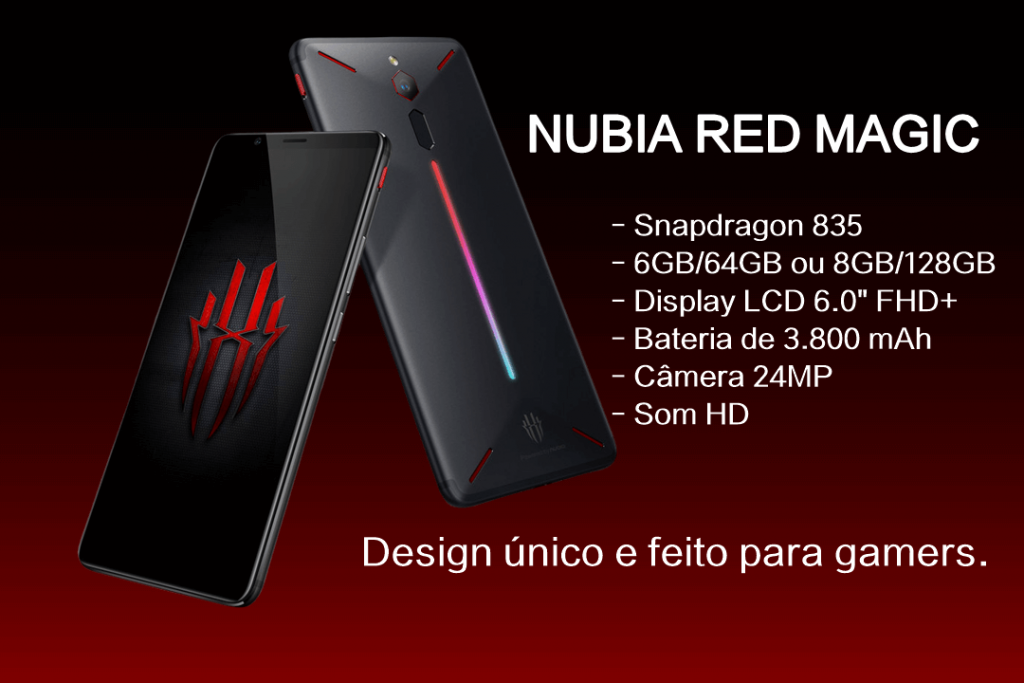 Foto do Nubia Red Magic na cor preta